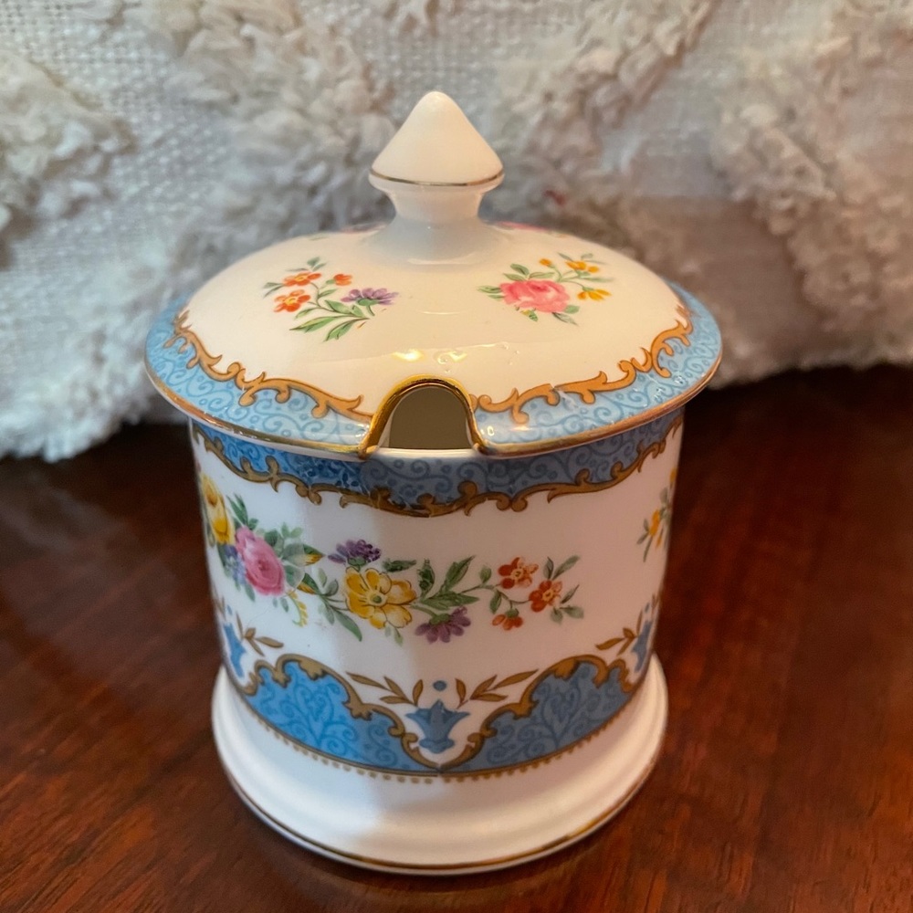 Vintage Staffordshire Bone China Jam Jelly Jar